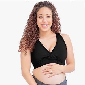 Kindred Bravely French Terry Racerback nursing bra, busty size XXL, black